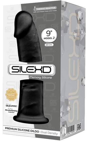 Dual Density Black Dildo 23 Cm